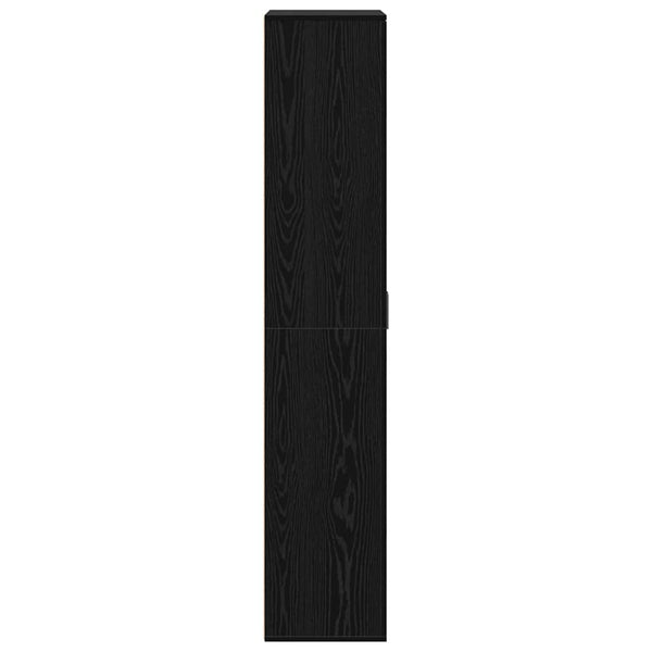 vidaXL Bahut haut noir aspect chêne 80 x 35 x 180 cm Bois d'ingénierie
