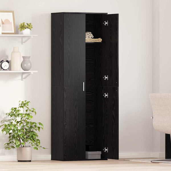 Highboard Schwarz Eichen-Optik 180 cm