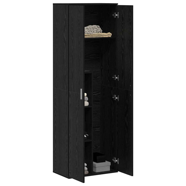 Highboard Schwarz Eichen-Optik 180 cm