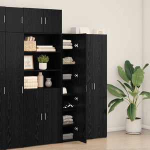 vidaXL Highboard 2 pcs Black Oak Look 30 x 42.5 x 185 cm
