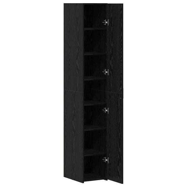 vidaXL Highboard 2 pcs Black Oak Look 30 x 42.5 x 185 cm