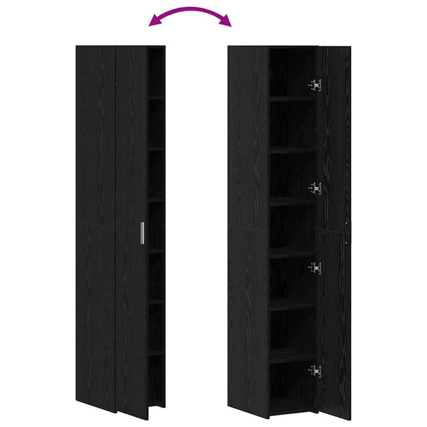 vidaXL Highboard 2 pcs Black Oak Look 30 x 42.5 x 185 cm
