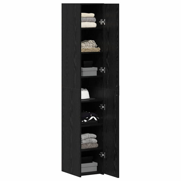 vidaXL Highboard 2 pcs Black Oak Look 30 x 42.5 x 185 cm