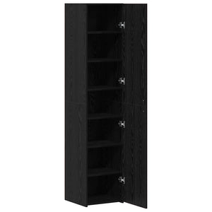 Highboard Schwarz Eichenoptik 185 cm