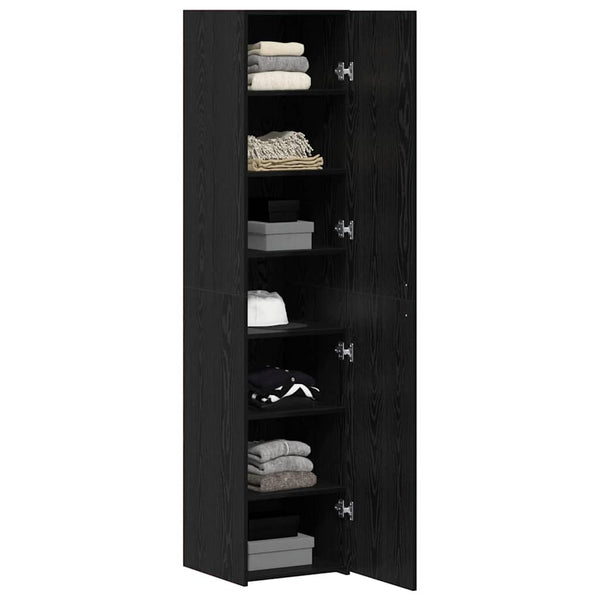 Highboard Schwarz Eichenoptik 185 cm