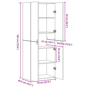 vidaXL Highboard 2 pcs Artisan Oak 70 x 42.5 x 185 cm