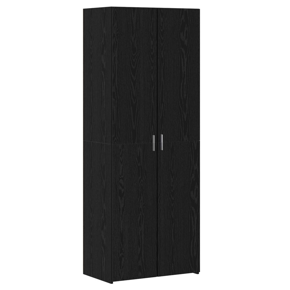 Highboard 2er-Set, Schwarz Eiche, 70x42,5x185 cm