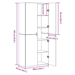 Highboard 2er Set Artisan Eiche 80x42x185cm