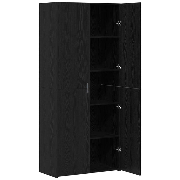 Highboard 2er Set Schwarz Eichenoptik
