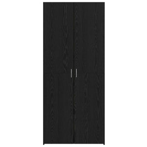 Highboard 2er Set Schwarz Eichenoptik
