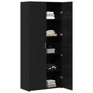 Highboard 2er Set Schwarz Eichenoptik