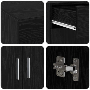 Schwarzer Badschrank Eichen-Optik 80 cm