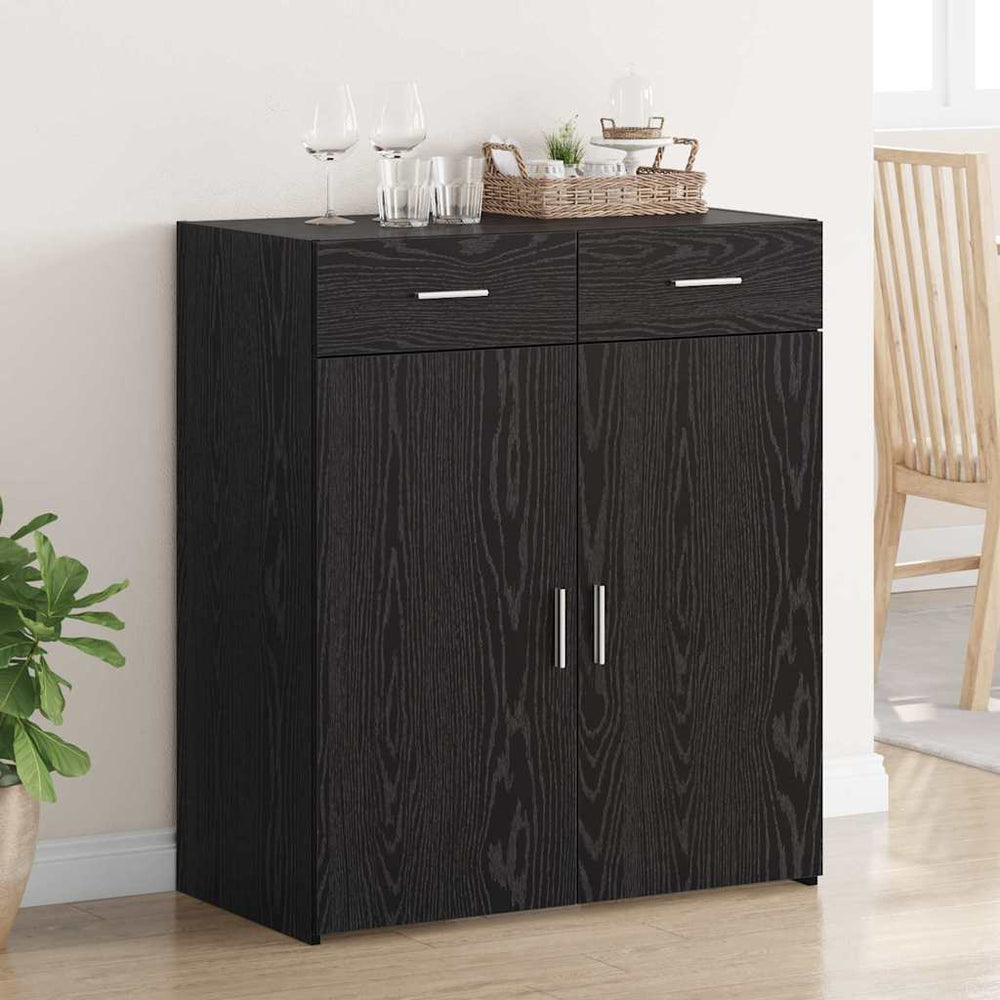 vidaXL Bathroom Cabinet Black Oak-Look 80 x 42.5 x 93.5 cm