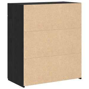 Schwarzer Badschrank Eichen-Optik 80 cm