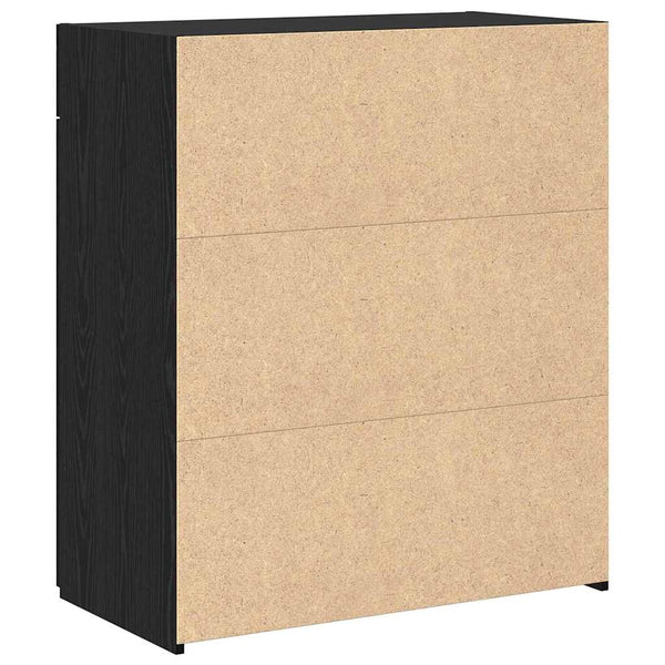 Schwarzer Badschrank Eichen-Optik 80 cm