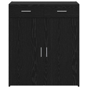 Schwarzer Badschrank Eichen-Optik 80 cm