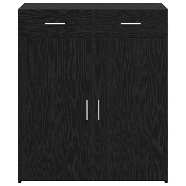 Schwarzer Badschrank Eichen-Optik 80 cm