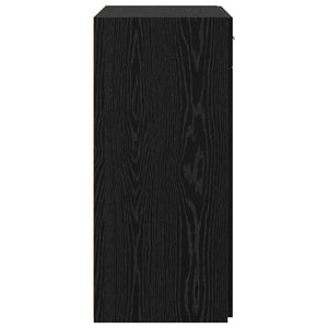 Schwarzer Badschrank Eichen-Optik 80 cm
