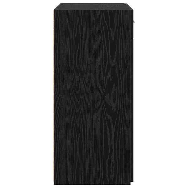 Schwarzer Badschrank Eichen-Optik 80 cm