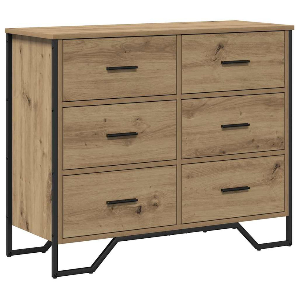 Kommode mit Schubladen, Artisan-Eiche, 2er-Set
