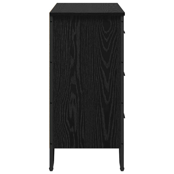 Kommode Schwarz Eichen-Optik, 2er-Set