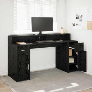 Schreibtisch Schwarze Eiche 160 cm mit LED