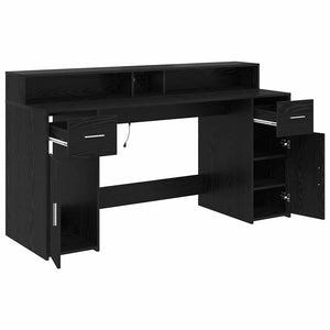 Schreibtisch Schwarze Eiche 160 cm mit LED