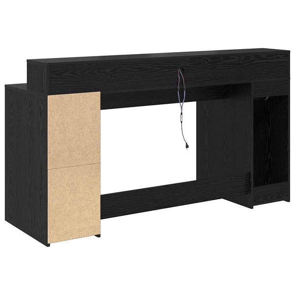 Schreibtisch Schwarze Eiche 160 cm mit LED