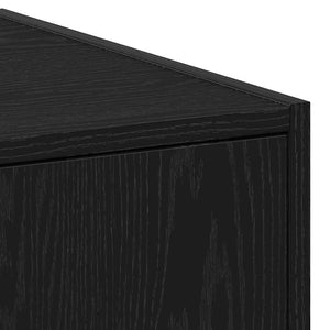 Schwarzer Apothekerschrank Eichen-Optik