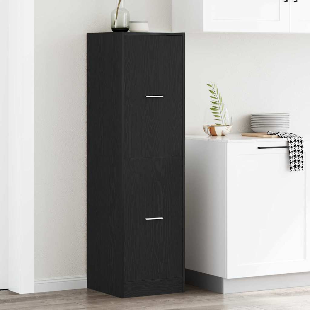 Apothekerschrank Schwarz Eichenoptik 144,5 cm