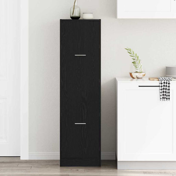 Apothekerschrank Schwarz Eichenoptik 144,5 cm