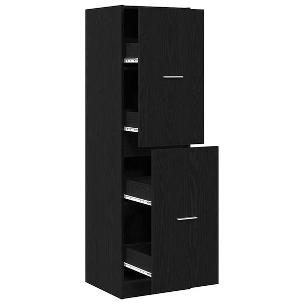 Apothekerschrank Schwarz Eichenoptik 144,5 cm