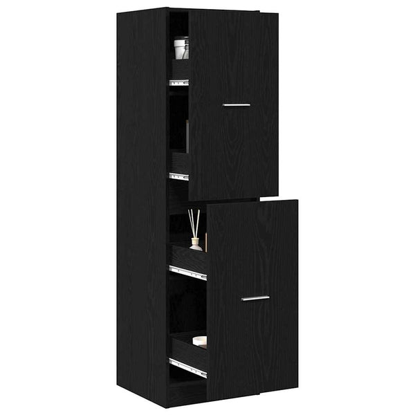 Apothekerschrank Schwarz Eichenoptik 144,5 cm