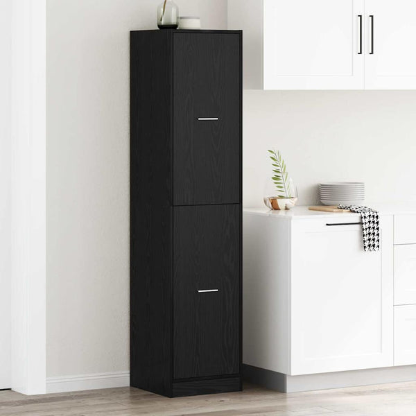 Apothekerschrank Schwarz Eichenoptik