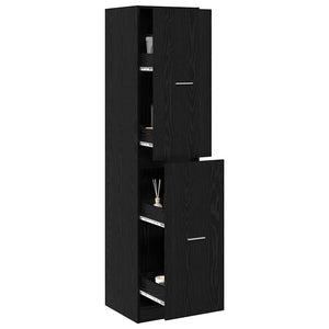 Apothekerschrank Schwarz Eichenoptik
