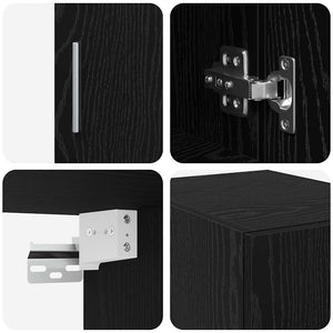 vidaXL Meuble de rangement 3 pcs Noir aspect chêne