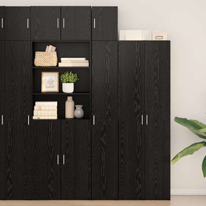 vidaXL Meuble de rangement 3 pcs Noir aspect chêne