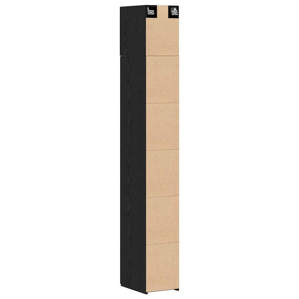 vidaXL Meuble de rangement 3 pcs Noir aspect chêne