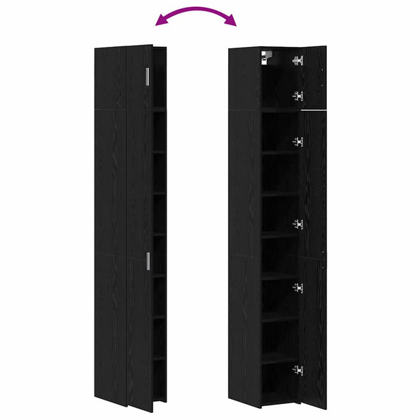 vidaXL Meuble de rangement 3 pcs Noir aspect chêne