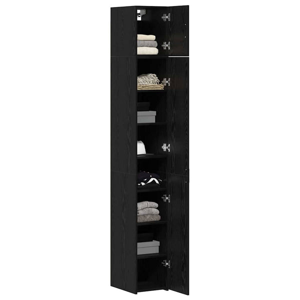 vidaXL Meuble de rangement 3 pcs Noir aspect chêne