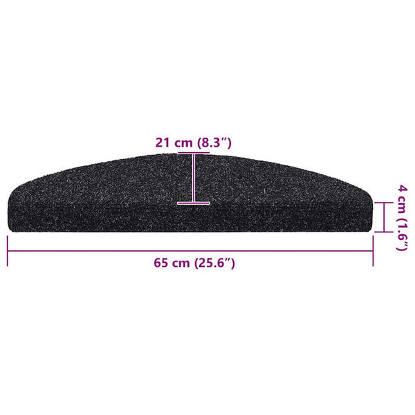Selbstklebende Stufenmatten, 20er Set, Schwarz
