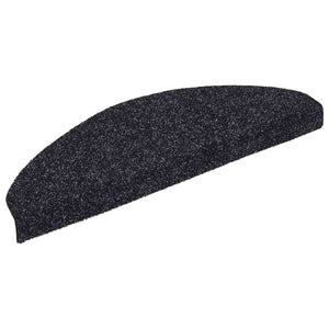Selbstklebende Treppenmatten Schwarz Halbrund 30 Stk.