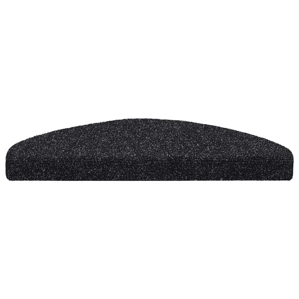 Selbstklebende Treppenmatten Schwarz Halbrund 30 Stk.