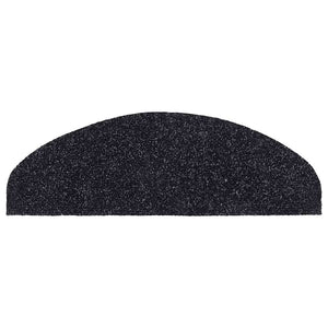 Selbstklebende Treppenmatten Schwarz Halbrund 30 Stk.