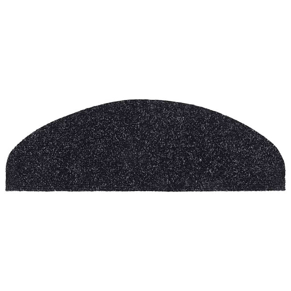 Selbstklebende Treppenmatten Schwarz Halbrund 30 Stk.
