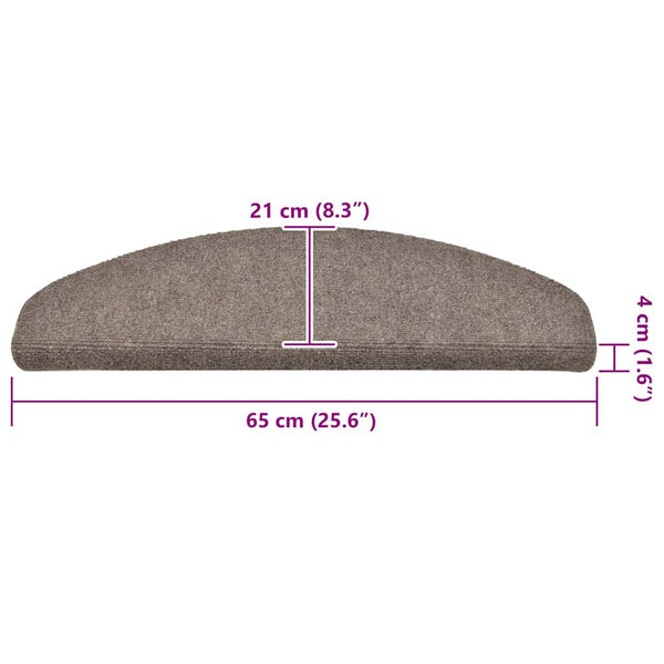 Stufenmatten Selbstklebend Beige Halbrund 30er Set