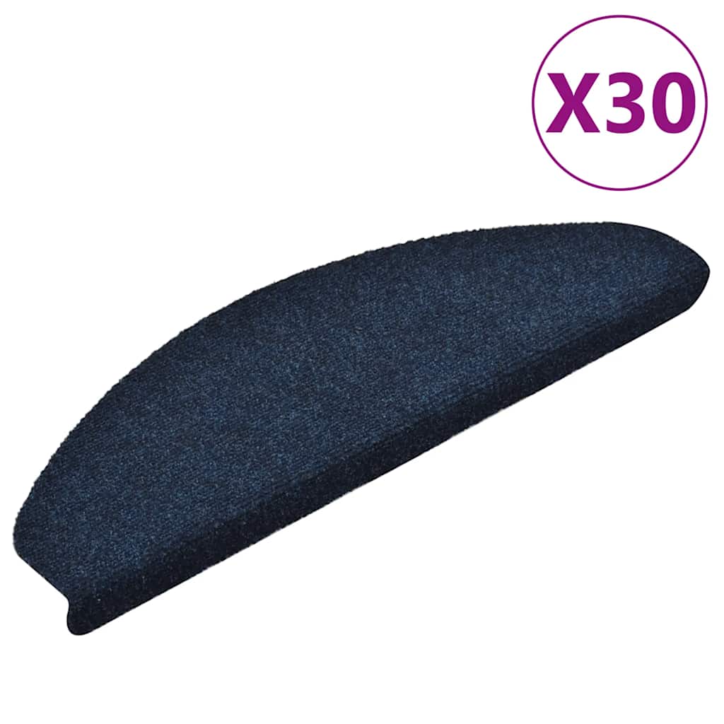 Selbstklebende Stufenmatten Marineblau, 30er Set