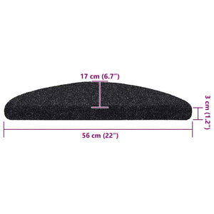 Selbstklebende Stufenmatten, 20er Set, Schwarz