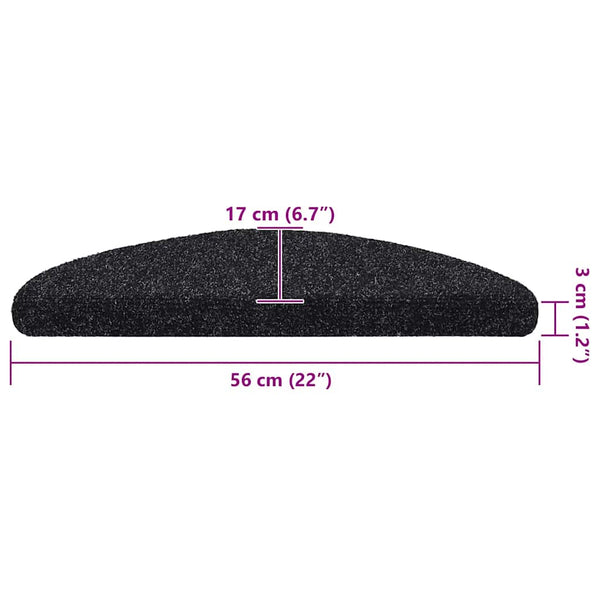 Selbstklebende Stufenmatten, 20er Set, Schwarz