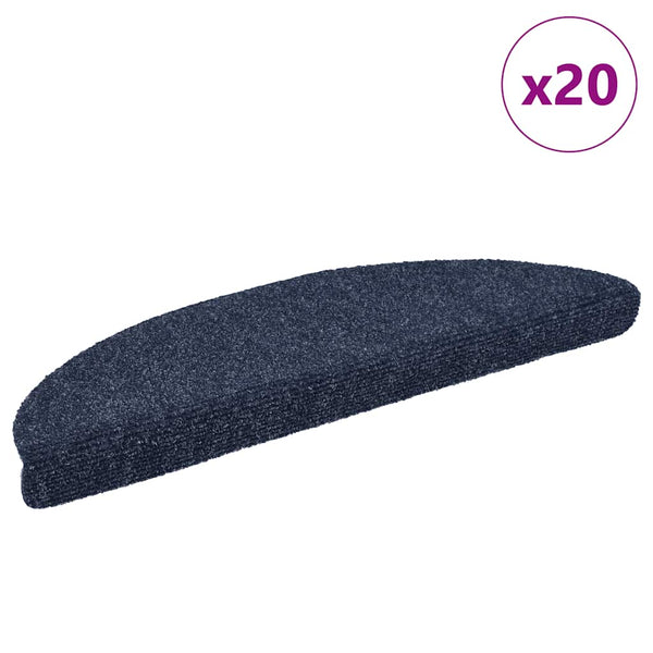Selbstklebende Stufenmatten Blau Halbrund, 20er Set